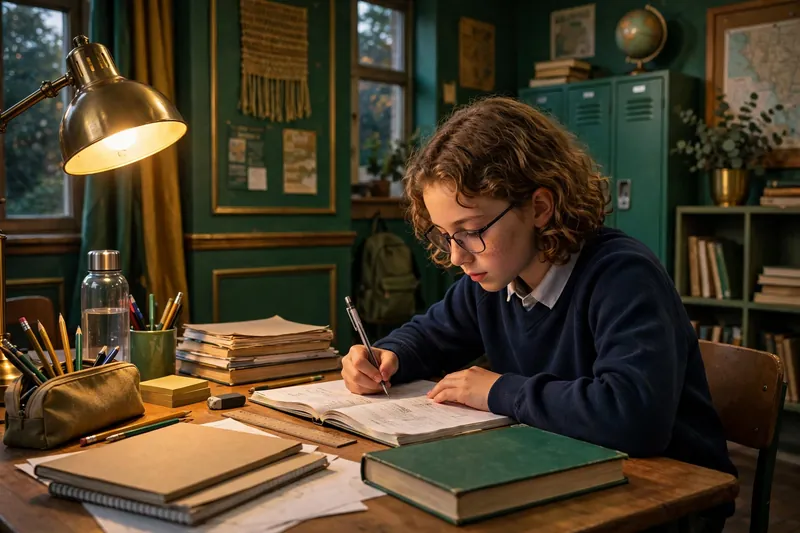 Student doing homework